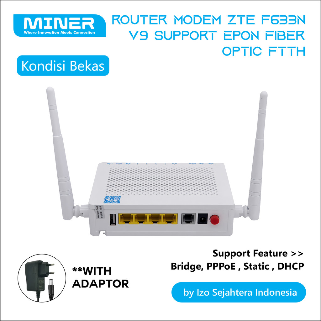 Jual Router Modem ZTE F663N V9 ONU Fiber Optic FTTH | Shopee Indonesia