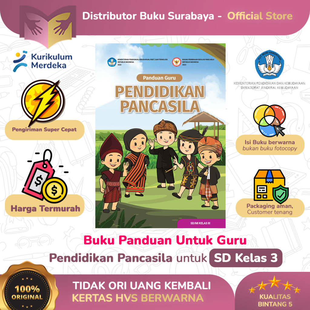 Jual Buku Panduan Guru Pendidikan Pancasila Kelas 3 SD - Kurikulum ...