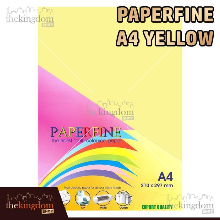 Jual Paperfine Kertas HVS Warna A4 Yellow Kuning Muda Isi 100 Lembar ...