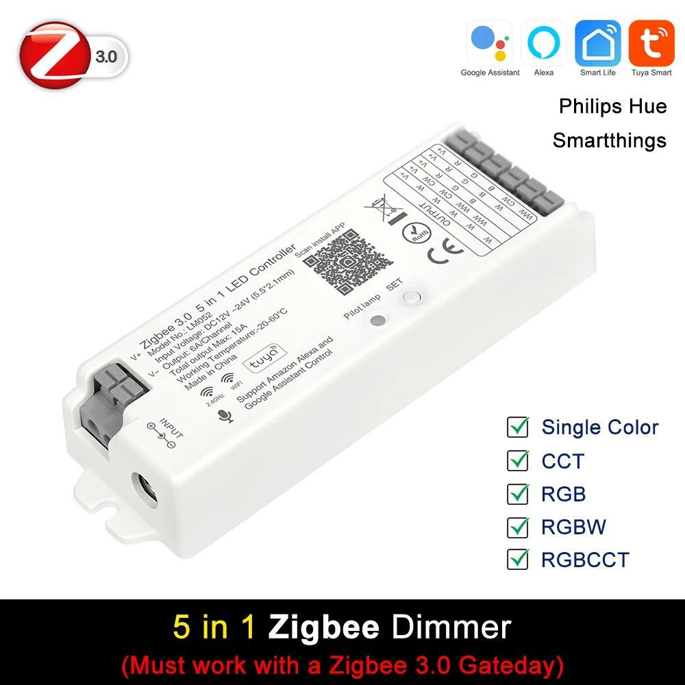 Jual AMC Tuya Zigbee RGBCCT LED Strip Controller 5 in 1 Dimmer RGBW ...