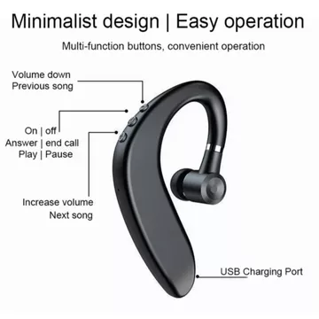 S109 TWS Bluetooth Earphone Single Ear HiFi Sound Wireless Headset Baterai Tahan Lama