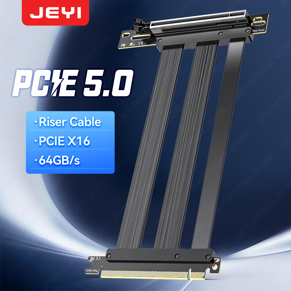 Jual JEYI PCIe 5.0 Riser Cable, 64GB/s Graphics Card Extension Cable ...