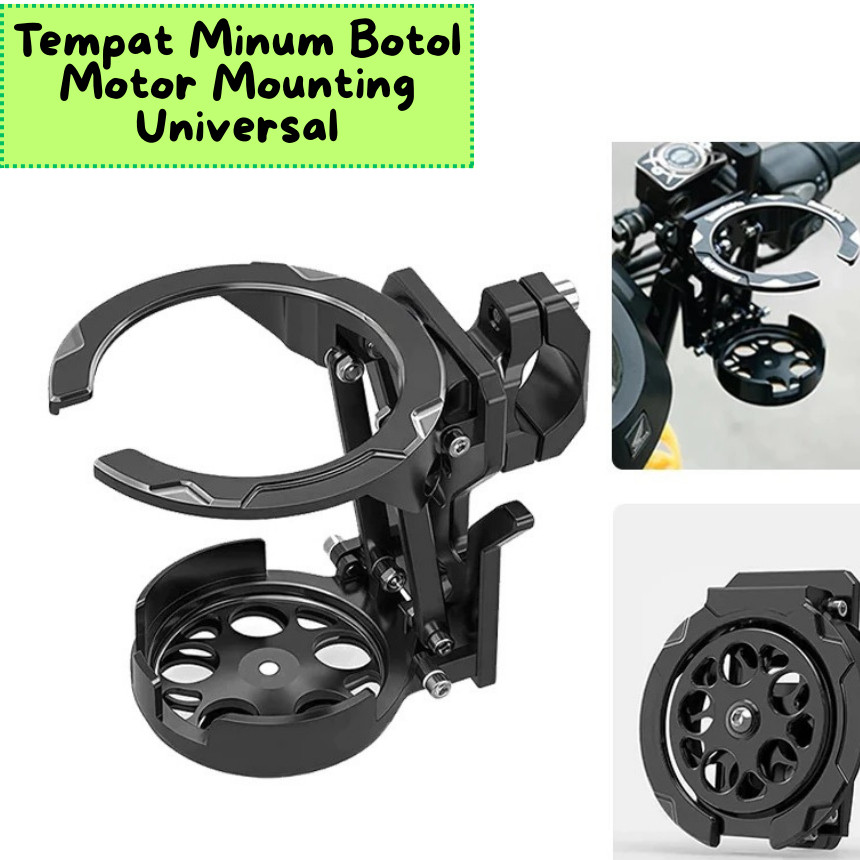 Cage Bottle Tempat Botol Air Minum Sepeda Motor Universal Anti Goyang Tempat Botol Minum Spion Motor holder Botol Minum Sepeda