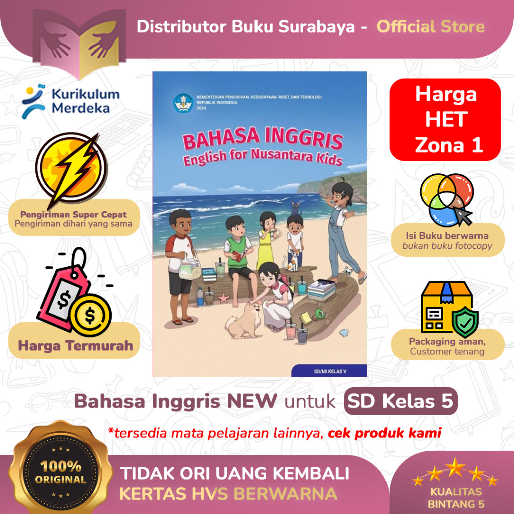 Jual Buku Paket Bahasa Inggris (English for Nusantara Kids) SD Kelas 5 ...