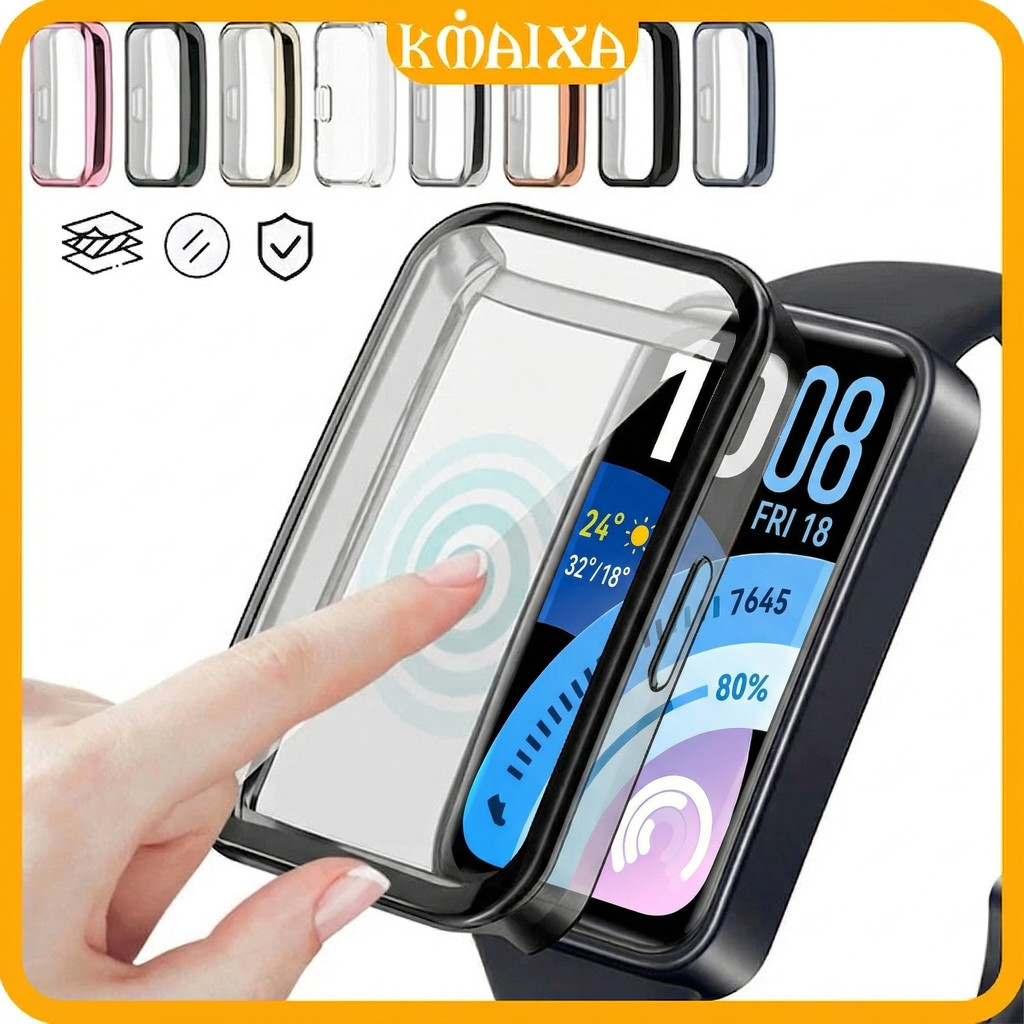 Soft Tpu Case for Huawei Band 11 11 Pro/Huawei Band 10 9 Huawei Band 8 All-inclusive Electroplated Protective Cover Bumper Screen Protector Draw Watch Accessories for Jam Tangan Smartwatch Anti Gores Huawei Band 9 8 NFC