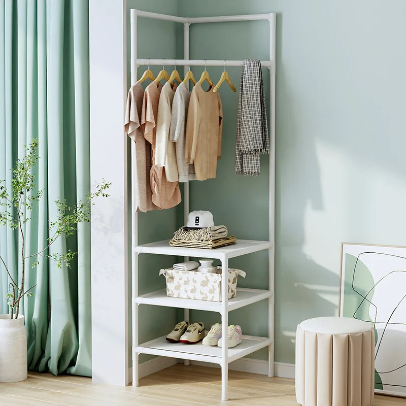 Jual Corner Clothes Rack Multi Tiered Adjustable Standing Coat Hanger ...