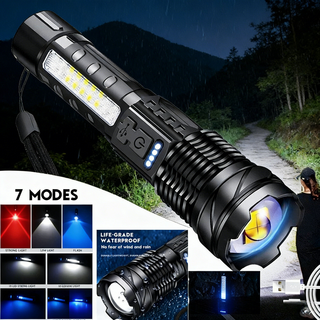 Jual [ COD] Senter LED Chargeable Senter Cas Senter Super Terang Zoom 7 ...