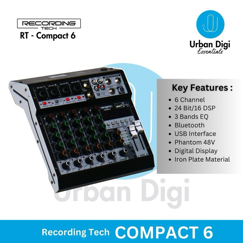 Jual Recording Tech Compact 6 - Mixer Audio 6 Channel 24 Bit 99 DSP ...