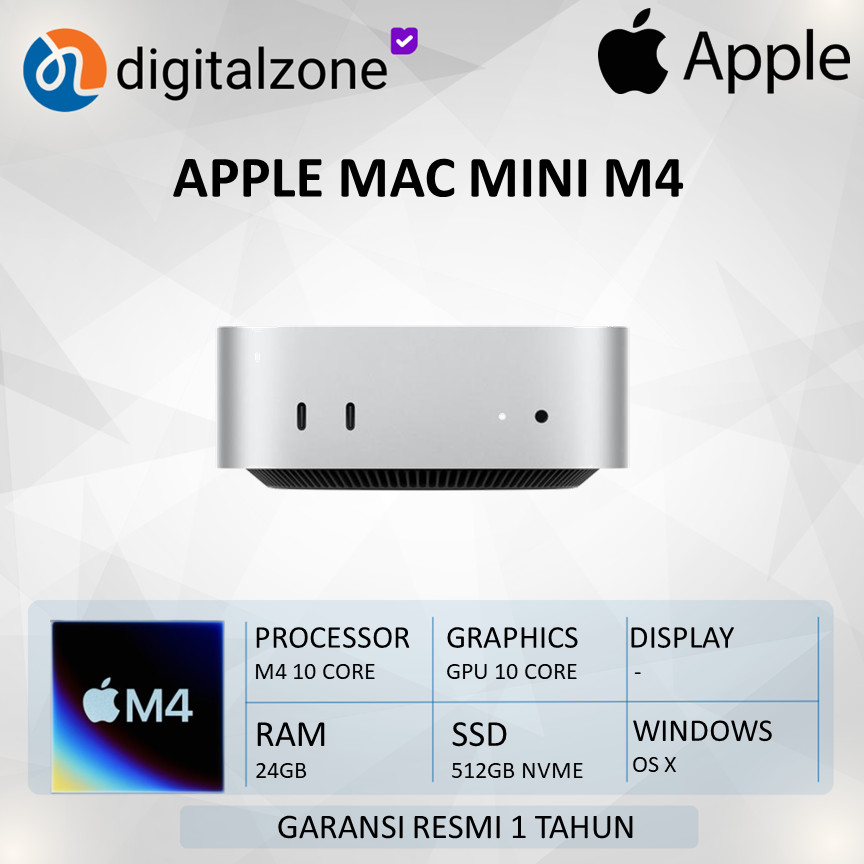 Jual APPLE MINI PC MAC MINI 2024 - M4 10 CPU 10 GPU 16NE 24GB 512GB MAC ...