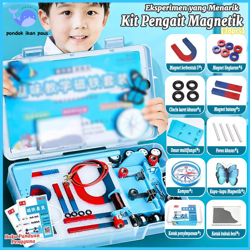 Jual [COD]38PCS Kit Magnet Sains Set Science Magnet Mainan Edukasi ...