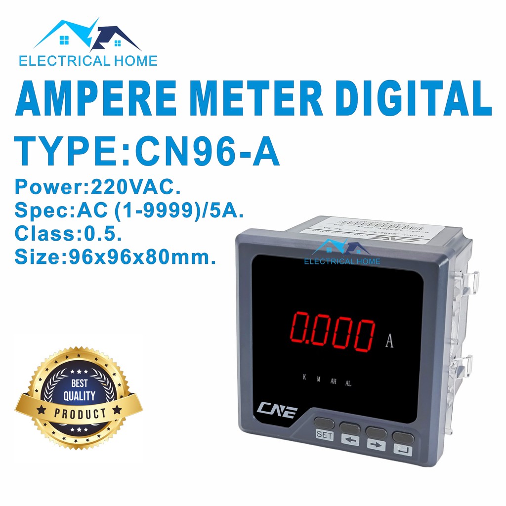 Jual Ampere Meter Digital 96x96mm 1 Phase Current Meter | Shopee Indonesia
