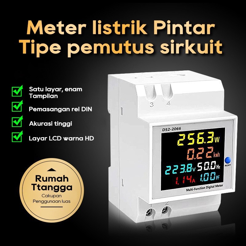 Jual Monitor AC rel DIN D52-2066 6IN1 Layar Meteran Pintar 110V 220V ...