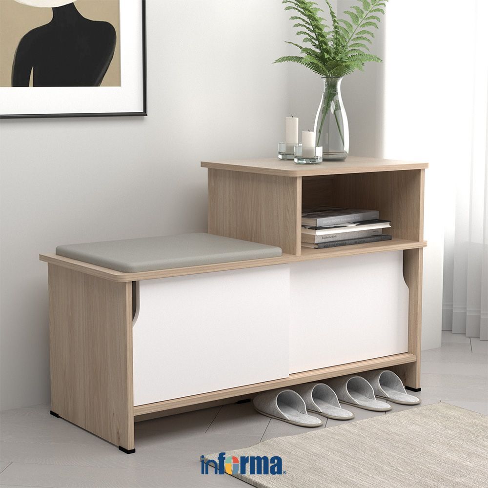 Jual Informa Paul Kabinet Sepatu Oak - Cokelat/Putih Lemari Alas Kaki ...