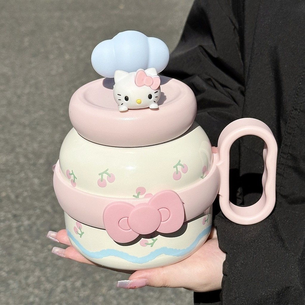 Jual Tumbler Botol Minum Hello Kitty Kapasitas Besar 1000ml Desain Ceri ...