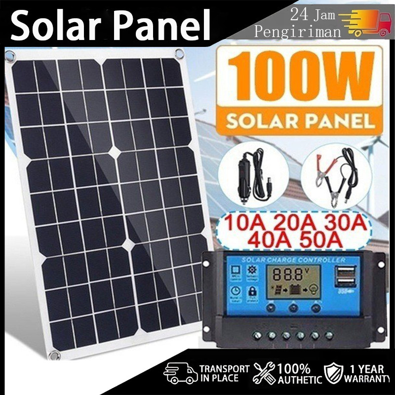 Jual [COD] Panel Surya Solar Panel Aki sprayer elektrik 20W-100W 12V ...