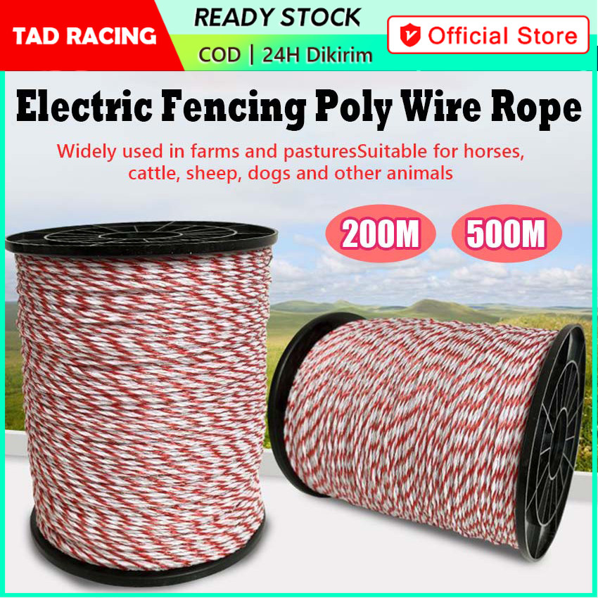 500Meter Kabel Kawat Pagar Listrik Polytwire / Kawat Pagar Listrik Polytwire Diameter 2mm Per Roll Termurah - Pagar Listrik Untuk Pertanian Perkebunan Peternakan