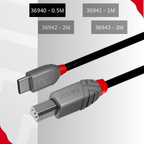 Jual Kabel Printer & Audio Interface Lindy USB 2.0 Type C to Type B ...