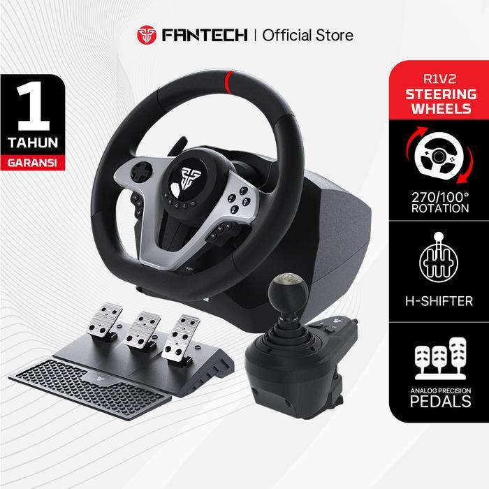 Jual Fantech R1 V2 Racing Steering Wheel 900° Degree and Three Pedals ...