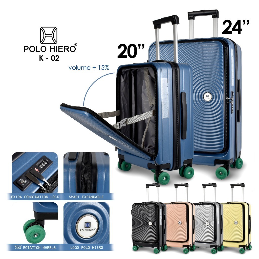 Jual Koper Polo Hiero K-02 - 20 & 24 Inch Koper Travel Bisa Perbesar ...