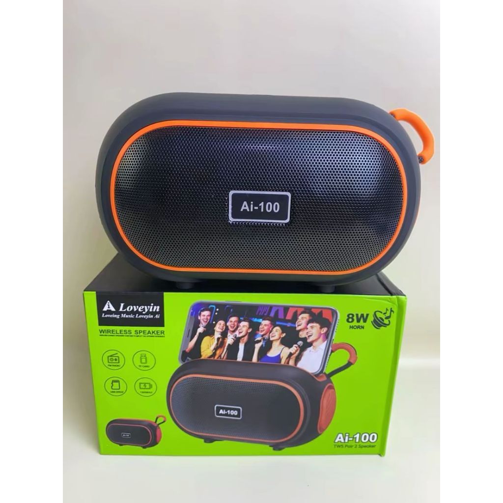 Jual Speaker Bluetooth AI-100 Portable 8W Bass Kuat Wireless Speaker ...