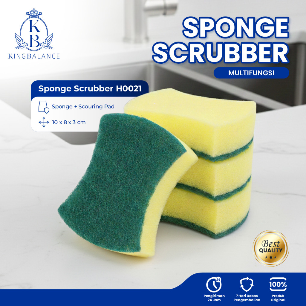 Jual LuxKitchen Sponge Scrubber Sponge Cuci Piring Awet Busa Cuci ...