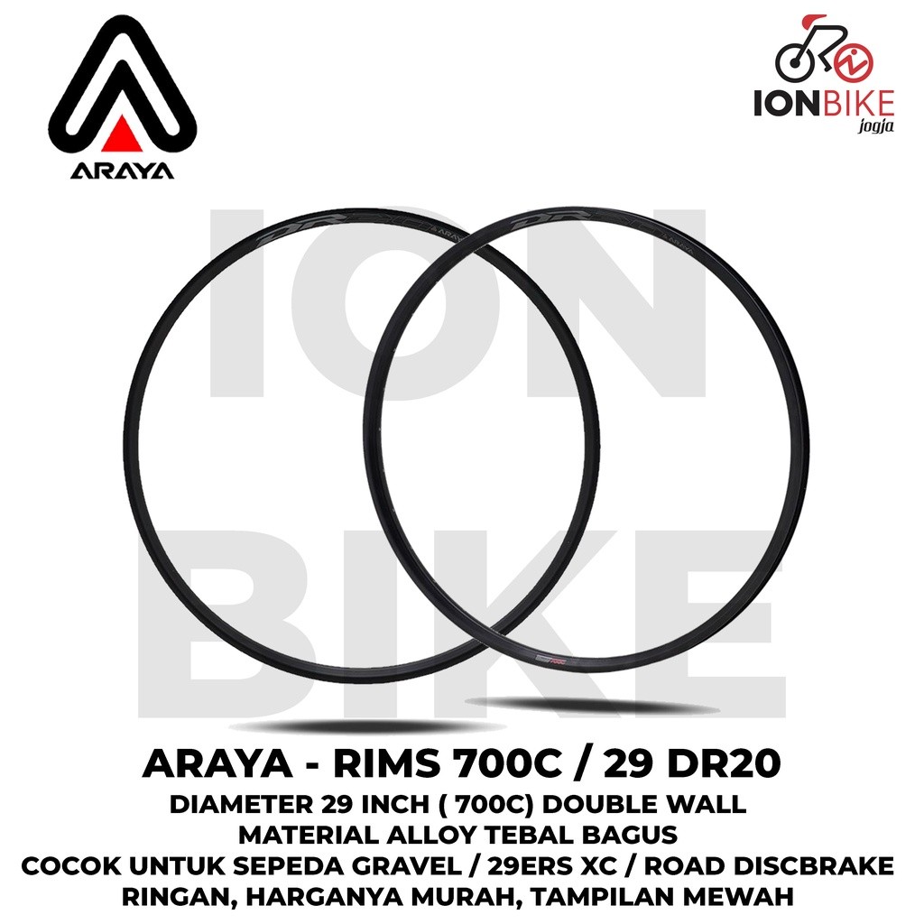 Jual Velg Rim Rims ARAYA 29 Inch DR20 32 Hole 32H H Alloy Ringan 700c ...