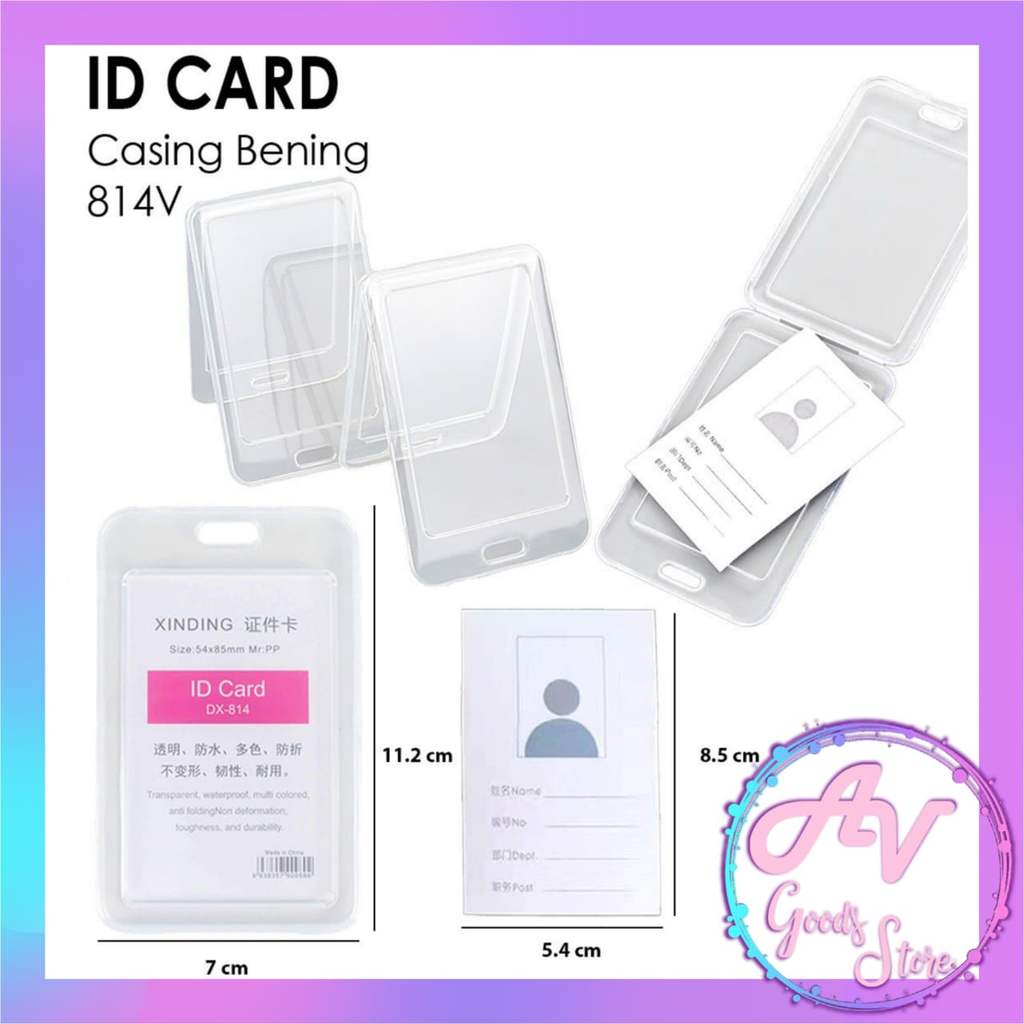 Jual 1Pcs Casing ID Card Transparant Bening 814V / 1Buah Tempat ID Card ...