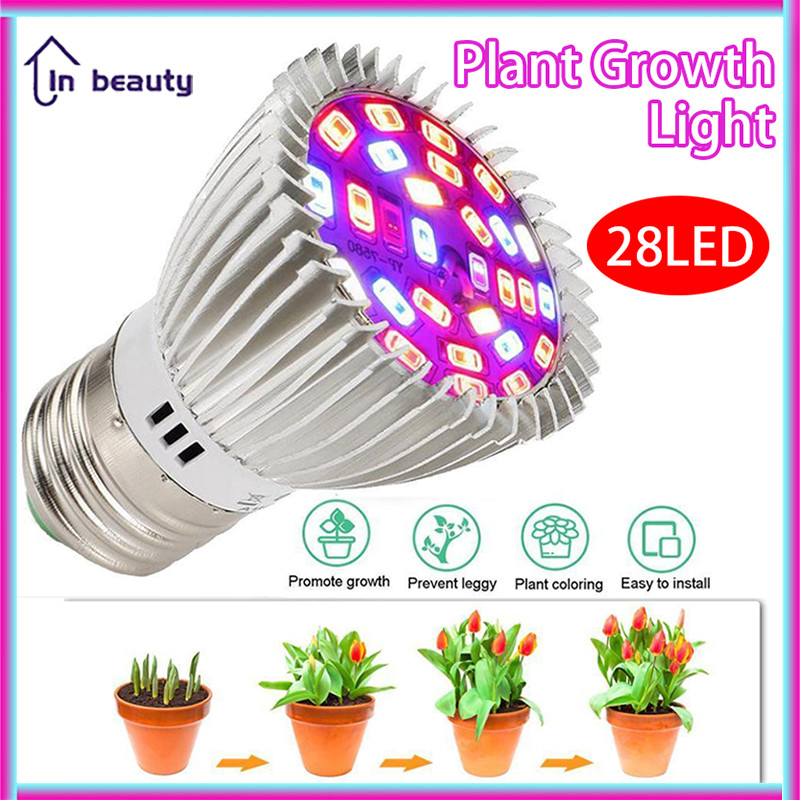 Jual Plant Growth Light 28 LED FULL SPECTRUM E27 8/28W Lampu Grow ...