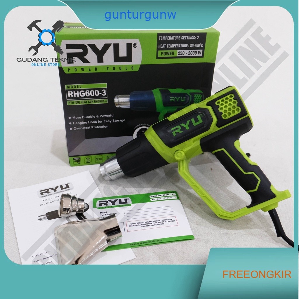 Jual Heat Gun RYU RHG600-3 RHG600-4 / Heatgun RYU RHG600 3 - Alat ...