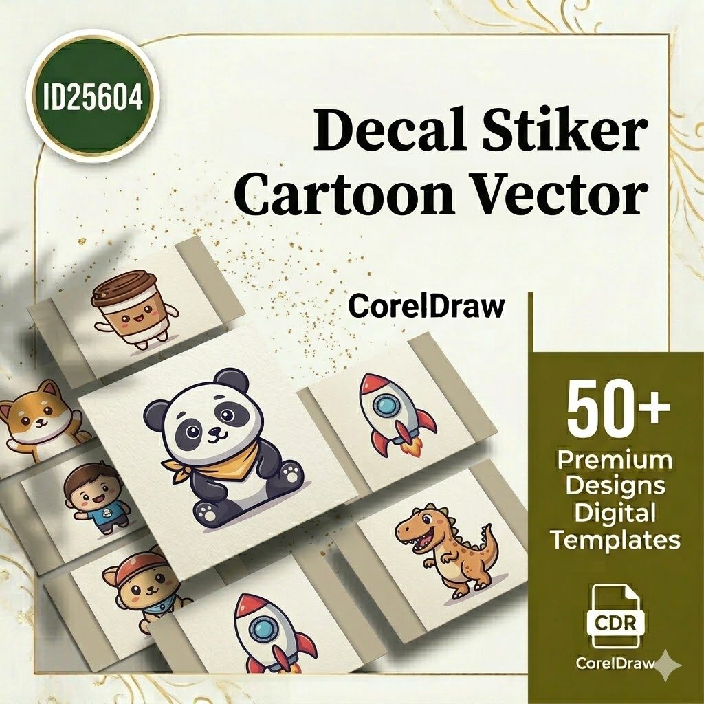 Jual ID25604 - Decal Stiker Cartoon Vector CorelDraw | Shopee Indonesia