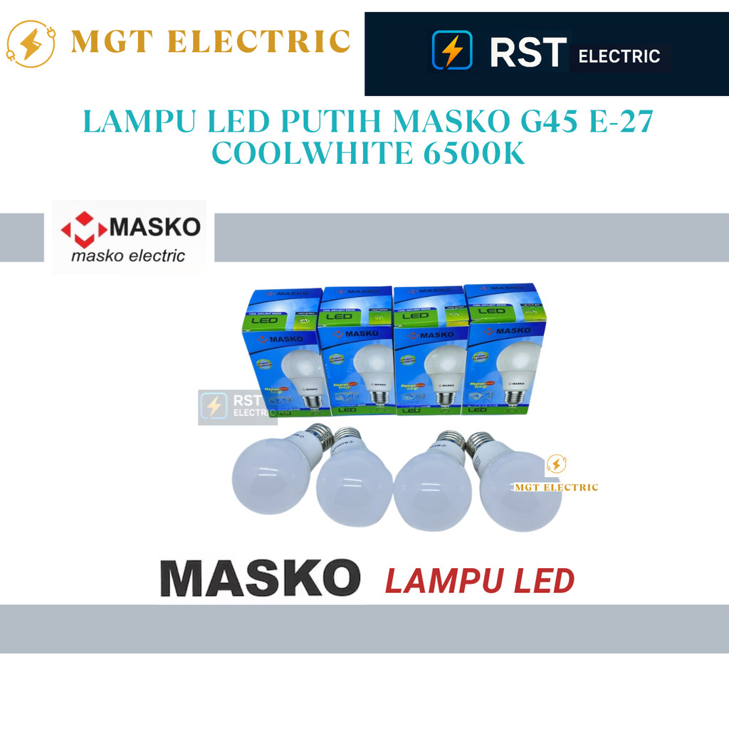 Jual LAMPU LED PUTIH MASKO G45 E-27 COOLWHITE 6500K | Shopee Indonesia