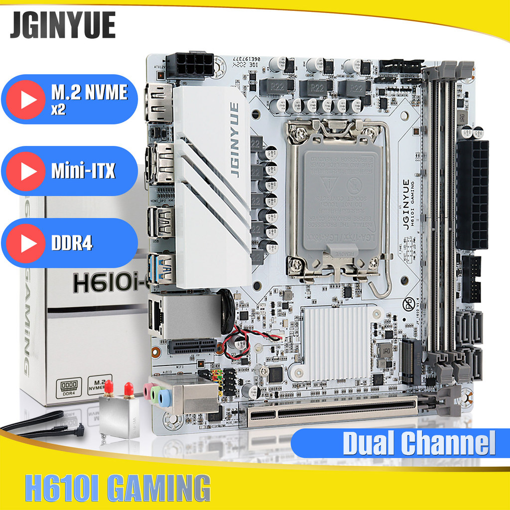 Jual JGINYUE H610 itx HTPC Motherboard LGA1700 Support Core i3/i5/i7/i9 ...