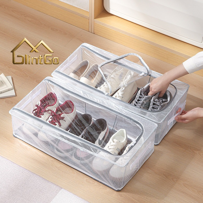 Jual Box Anti Debu Box Lipat Organizer Sepatu Box Sepatu Praktis Model ...