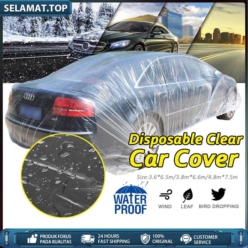 Cover Mobil Transparan / Penutup Body Plastik Universal Waterproof Car Sarung Selimut Bening