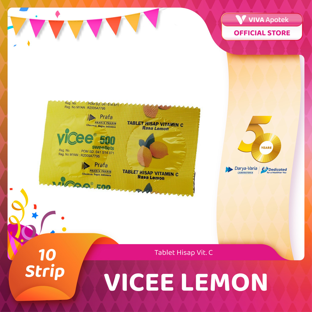 Jual Vicee Lemon Tablet Hisap Vit. C (10 Strip) | Shopee Indonesia