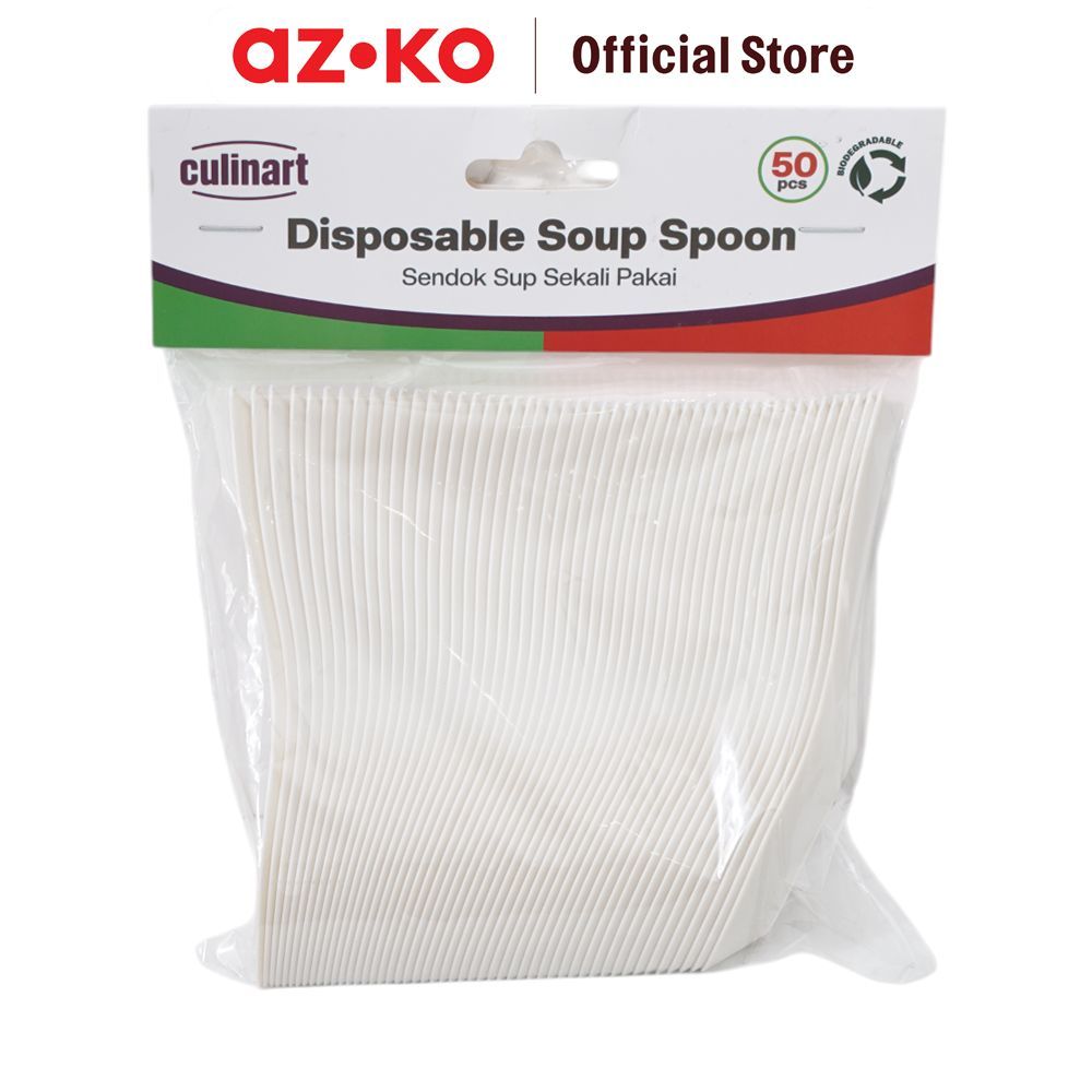 Jual AZKO Culinart Set 50 Pcs Sendok Sup Sekali Pakai - Putih Soup ...
