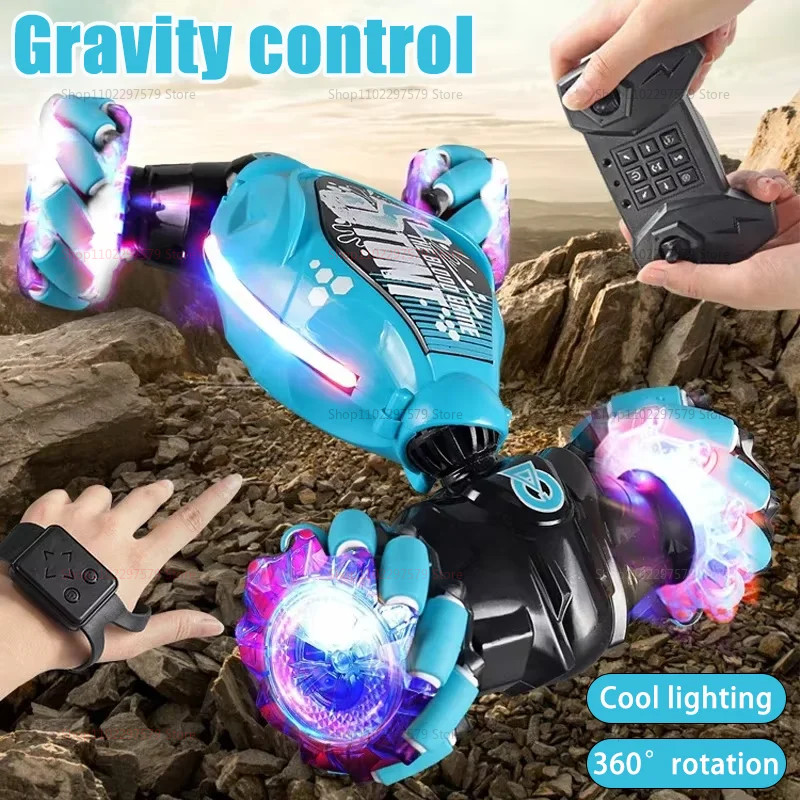 Jual New LED Light 4WD 1:16 Stunt RC Car Gesture Induction Twist ...