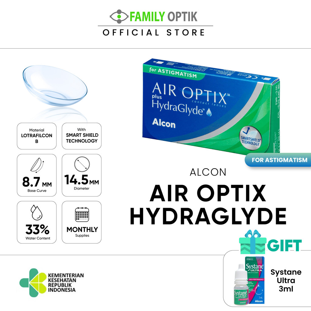 Jual FREE EYE DROPS Air Optix Astigmatism Softlens Bening Silinder ...
