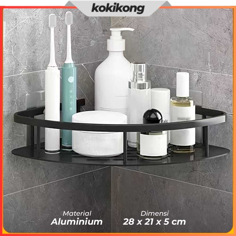 Jual Rak Kamar Mandi Aluminium Triangular Bathroom Corner Shelf - RG2A ...