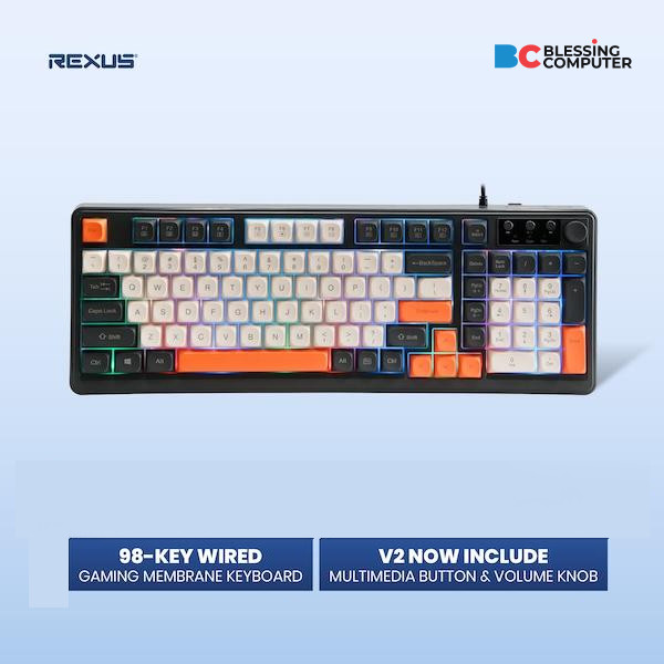 Jual Keyboard Gaming REXUS RX-K98M V2 DARK GREY | Shopee Indonesia