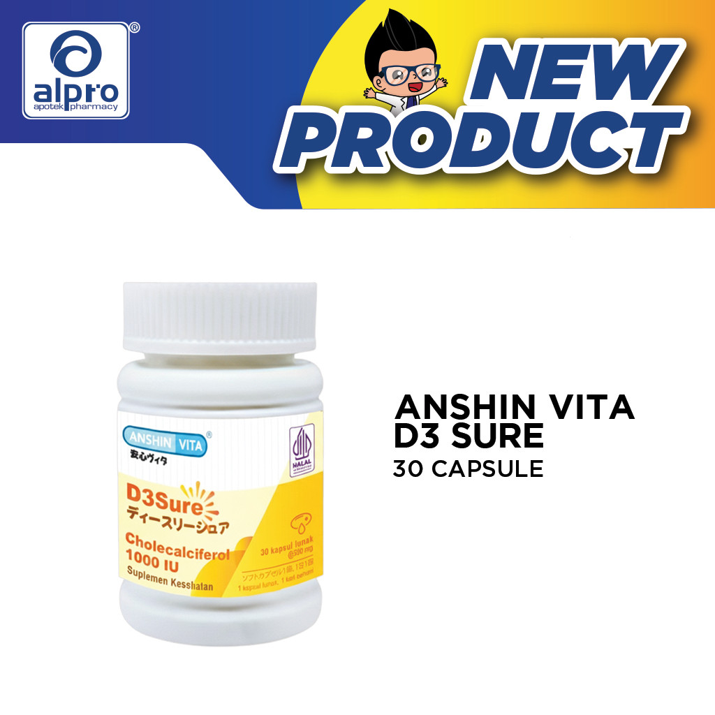 Jual Anshin Vita D3 Sure 30 Kapsul / (fCS) | Shopee Indonesia