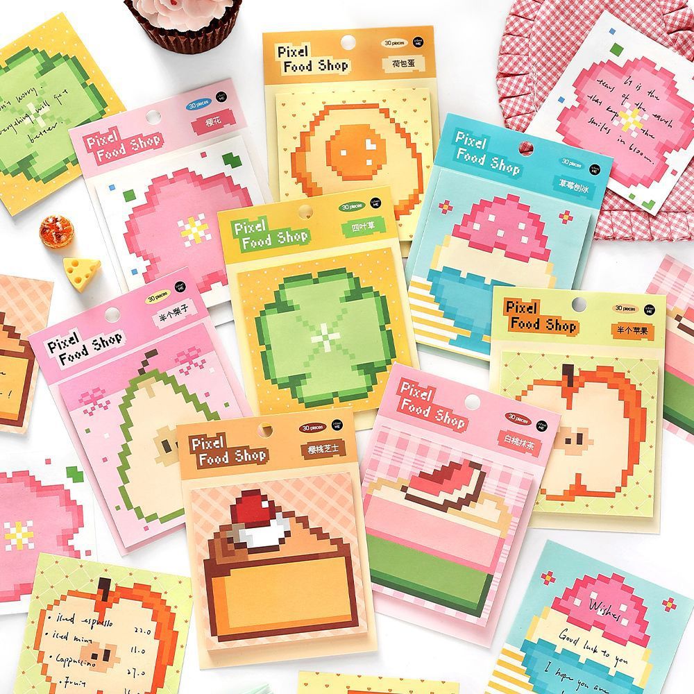 Jual [HARU] Pixel Food Shop Series Sticky Notes Memopad Notepaper ...