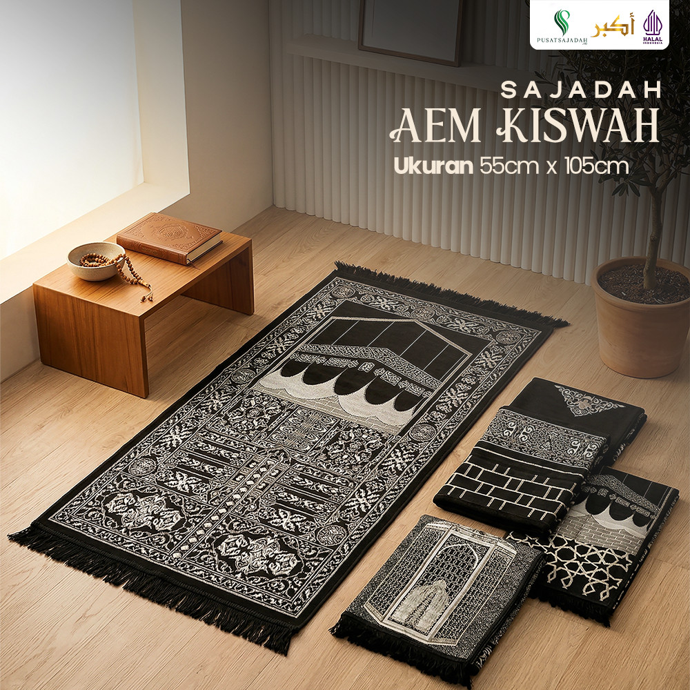 Sajadah Dewasa Murah | AEM Kiswah | Uk. 60 x 105 | Model Terbaru | Gift | Souvenir | Terlaris | Traveling | Tipis | Medium