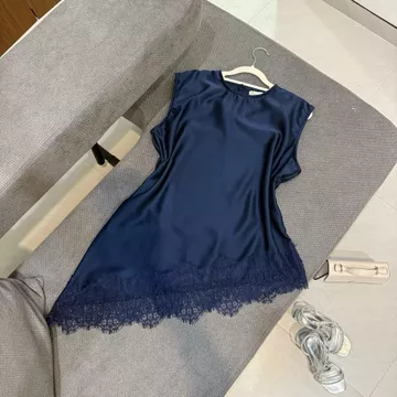 Billa Inner Satin Lace Sleeveless Layering Lace Top Renda