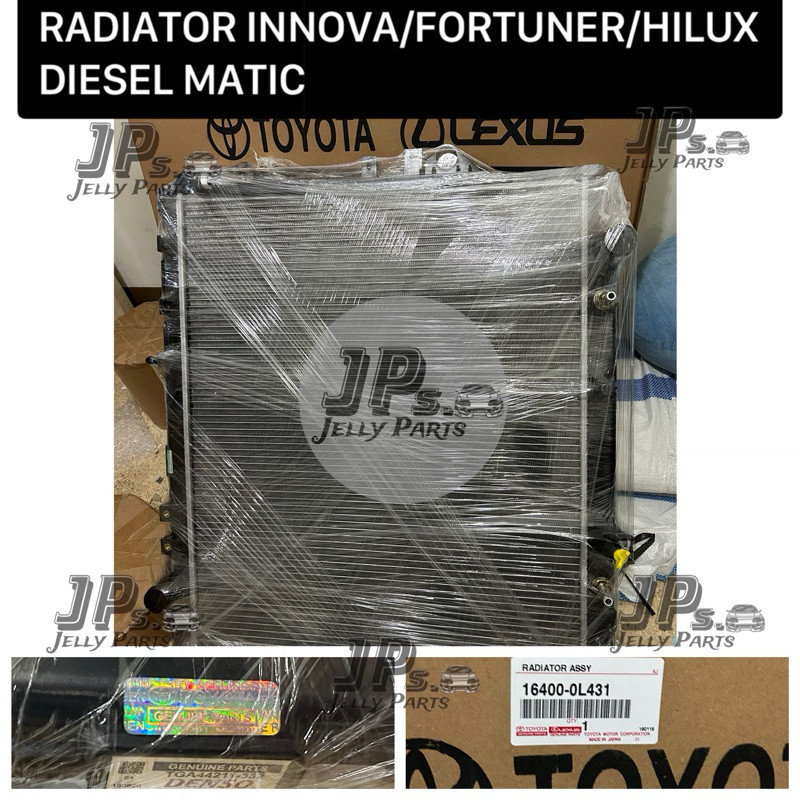 Jual RADIATOR ASSY TOYOTA INNOVA / FORTUNER / HILUX DIESEL MATIC ASLI ...