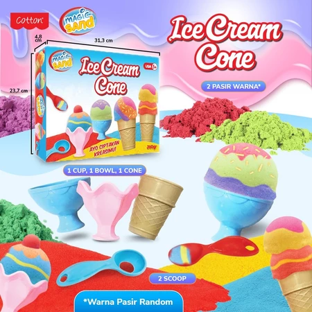 Magic Sand Ice Cream Cone mainan pasir anak tema es krim