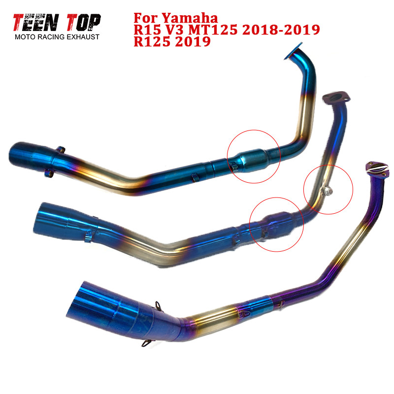 Jual For Yamaha R15 V3 MT125 R125 Exhaust Front Link Pipe 51mm Escape ...
