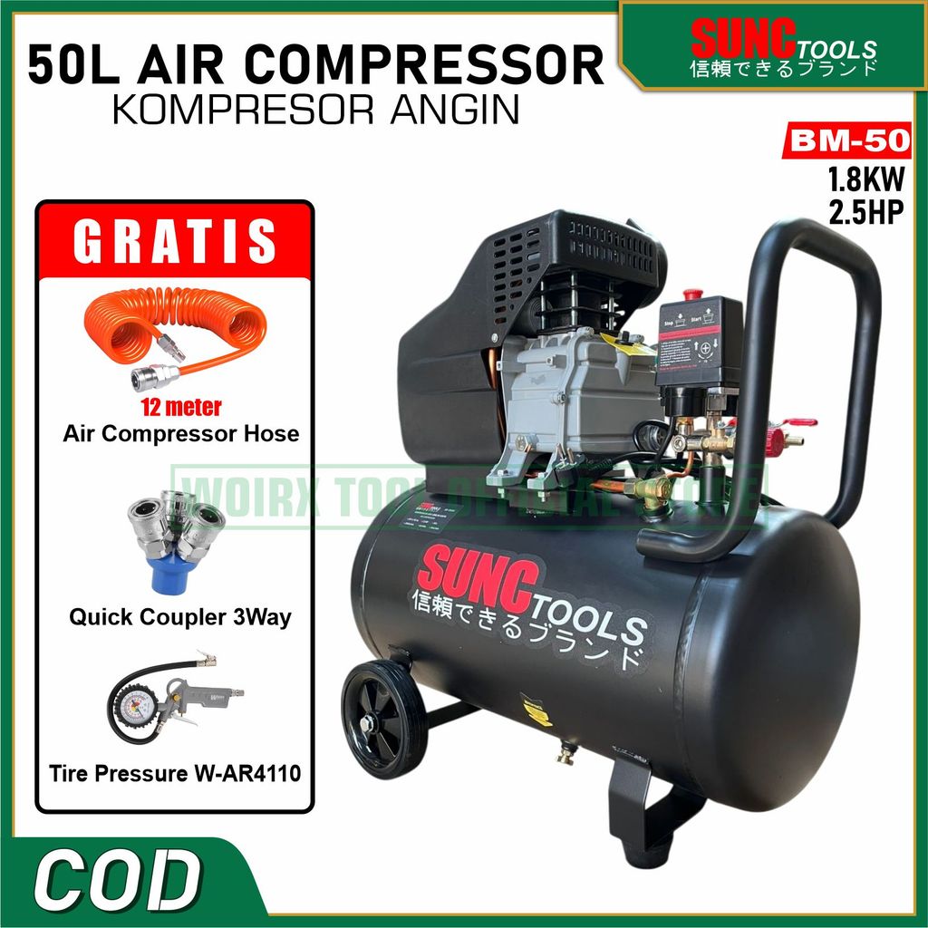 Jual Air Compressor Kompresor Angin 50L 50 Liter SUNC TOOLS | Shopee ...