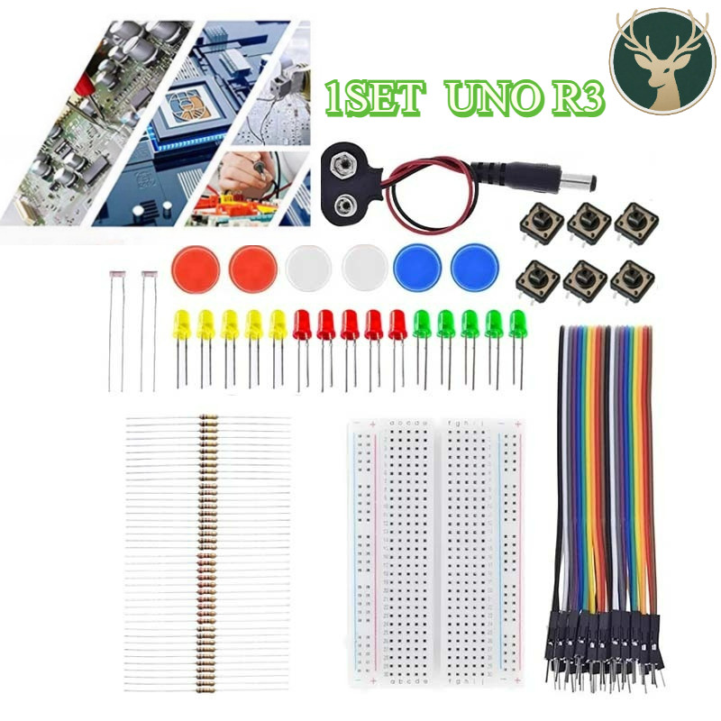 Jual 1SET Kit Paket Elemen UNO R3 Arduino Breadboard Starter Kit Led ...
