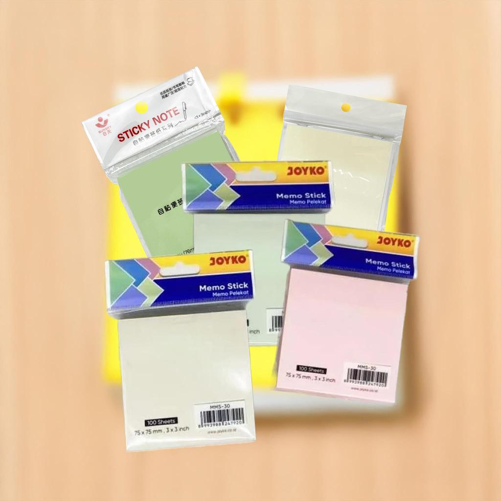 Jual Sticky Notes Polos Transparan Warna Pastel 50 100 Lembar / Stiker ...